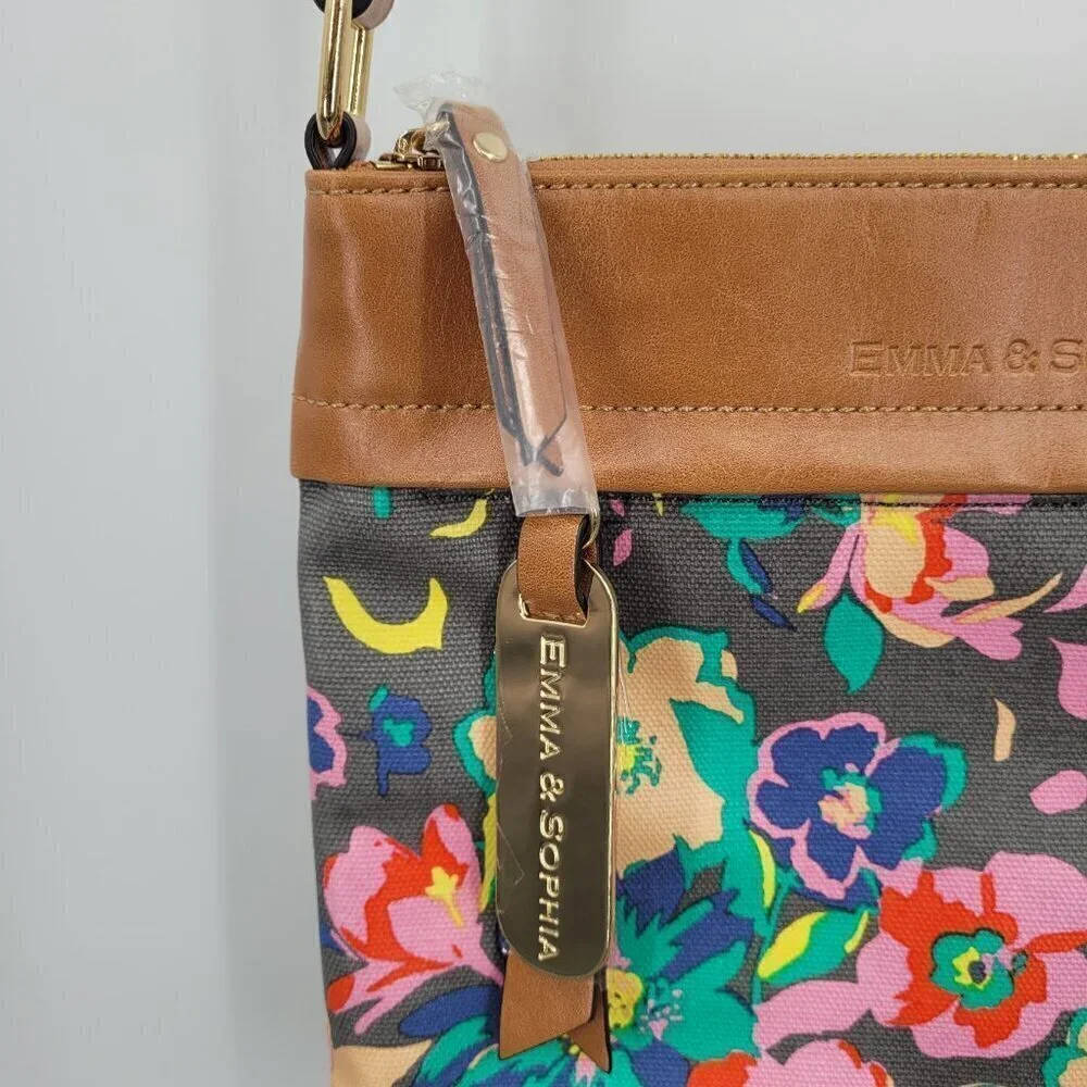 Emma & Sophia Floral Crossbody Shoulder Bag -New